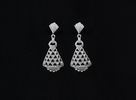 Rhodium Earrings for Bride, Shawl and Parties with Swarovski Crystals ref. 53811 15.540€ #50454538-11P
